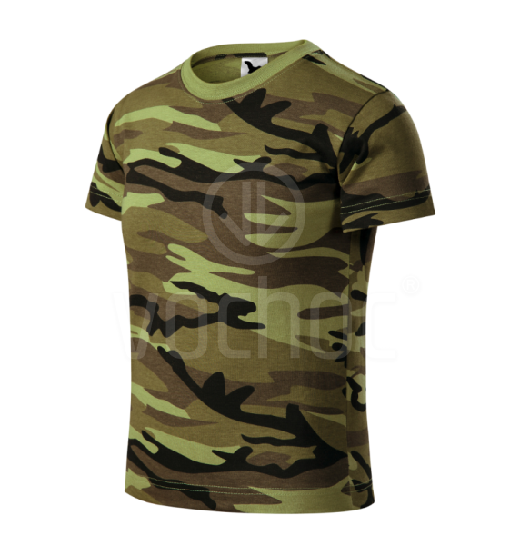 Dětské maskované triko Malfini CAMOUFLAGE 149, zeleno-hnědé