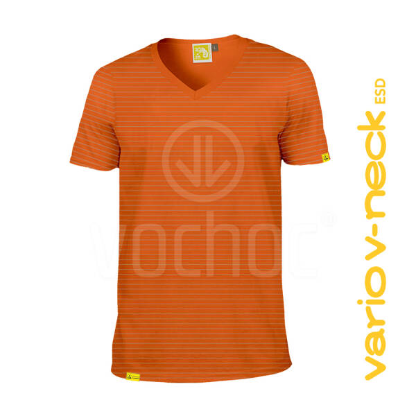 Pracovní triko do "V" CHAMEO VARIO V-NECK ESD, oranžová