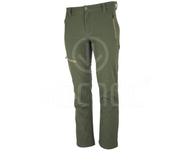 Zateplené softshellové kalhoty Bennon FORCE TROUSERS, zeleno-hnědé