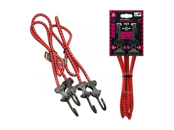 Upínací guma QUICKLOADER Bungee/Butterfly 45kg, 120cmx8mm, 2ks