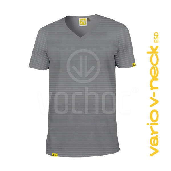 Pracovní triko do "V" CHAMEO VARIO V-NECK ESD, šedá