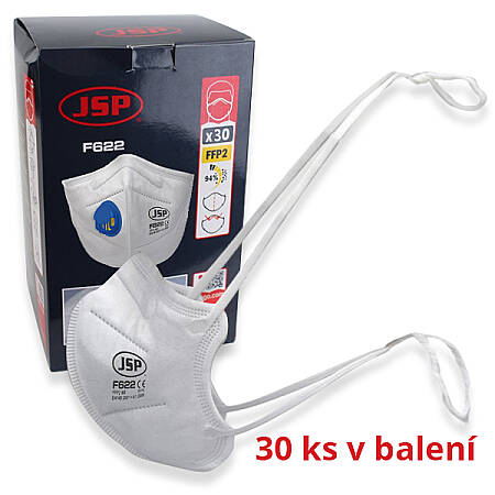 Respirátor FFP2 JSP F622 s ventilkem, 30ks v bal.