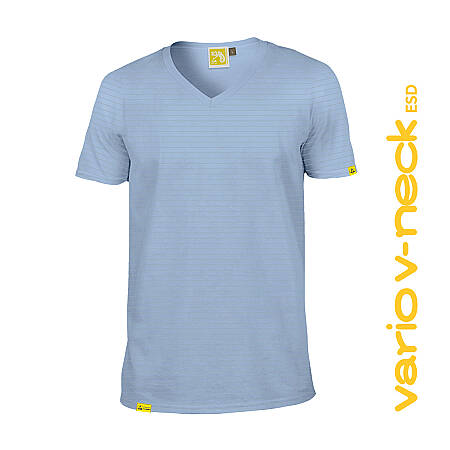 Pracovní triko do "V" CHAMEO VARIO V-NECK ESD, světle modrá