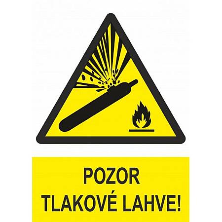 Tabulka Pozor tlakové lahve, A4, plast